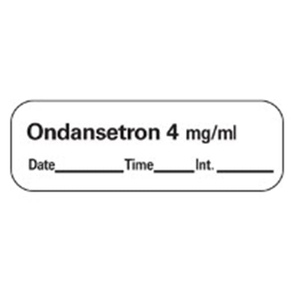 TimeMed a Div of PDC Label Ondansetron 4mg/mL Anesthesia 1-1/2x1/2" Perm White 600/Rl