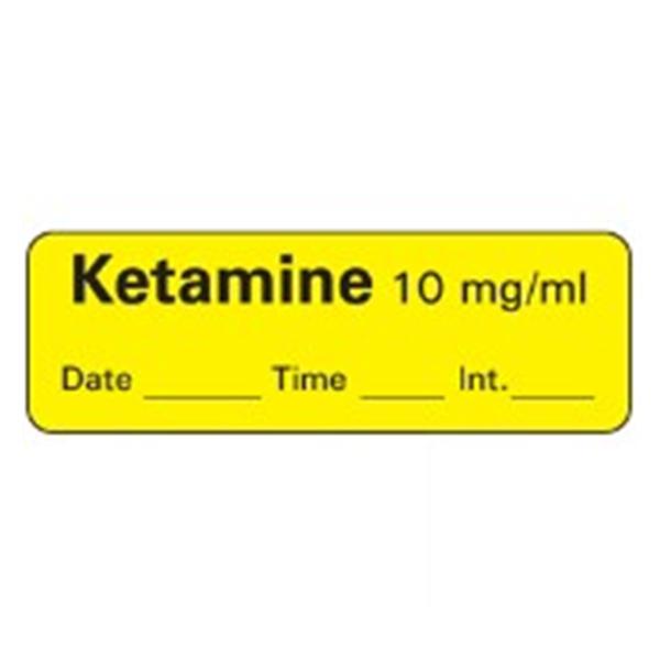 TimeMed a Div of PDC Label Ketamine Yellow 600/Rl