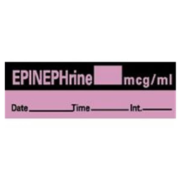 TimeMed a Div of PDC Label Epinephrine 1mg/mL Anesthesia 1-1/2x1/2" Perm Violet 600/Rl