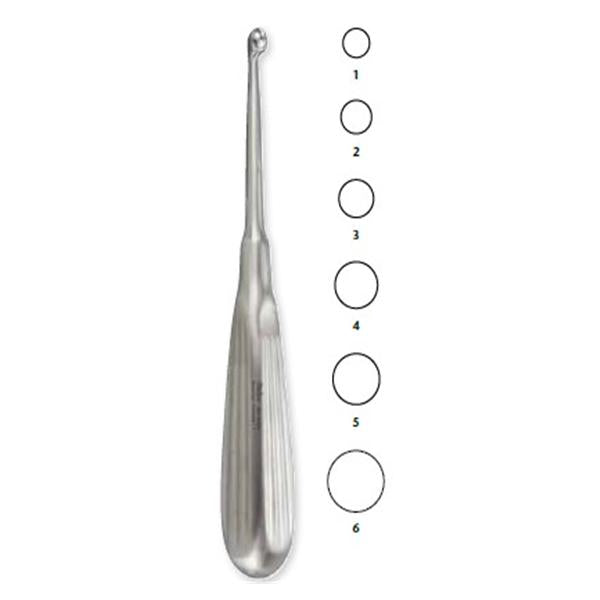 Miltex-Integra Miltex Curette Bone Bruns 6-3/4" #3 9mm Round Cup Tip Stainless Steel Ea