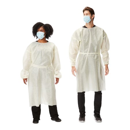 McKesson / Cypress Medical Protective Procedure Gown Large Yellow NonSterile AAMI Level 2 Disposable