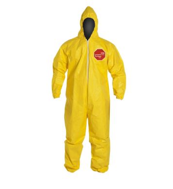 Coveralls with Bound Seems, Elastic Hood, Zipper Front