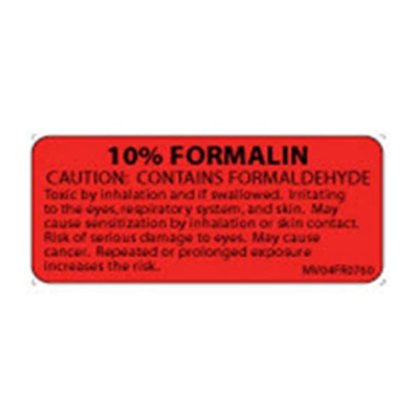 TimeMed a Div of PDC Label 10% Formalin Medvision 2.25x1 Rmvbl Fluorescent Red 420/Rl