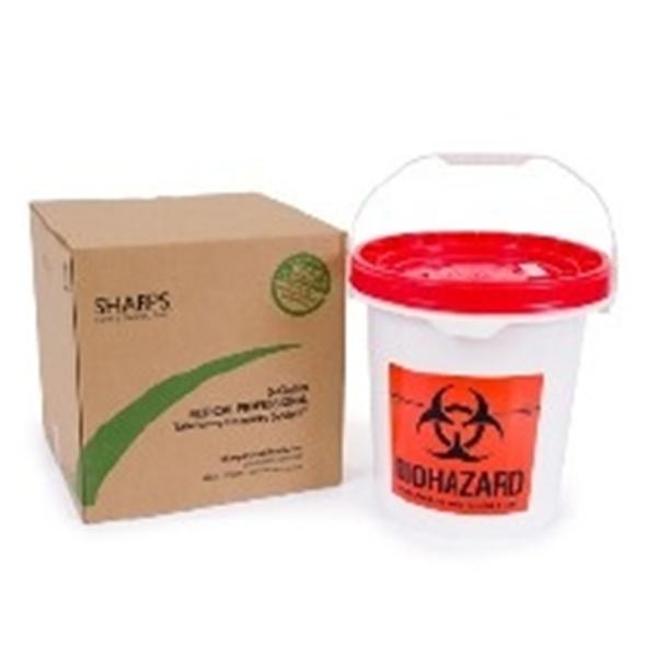 Sharps Compliance Container Sharps TakeAway Recovery System 5gal UPS Wht/Orng Ea