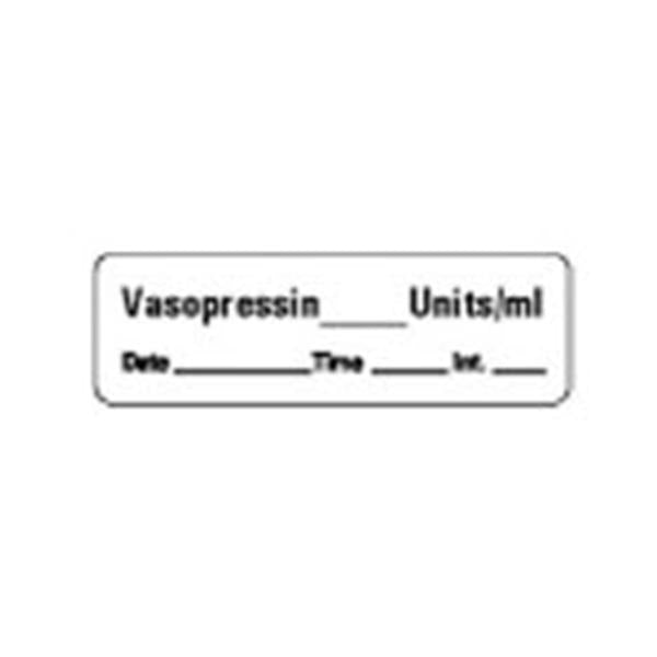 TimeMed a Div of PDC Label Vasopressin 1.5x.5" White 600/Rl 600/Rl