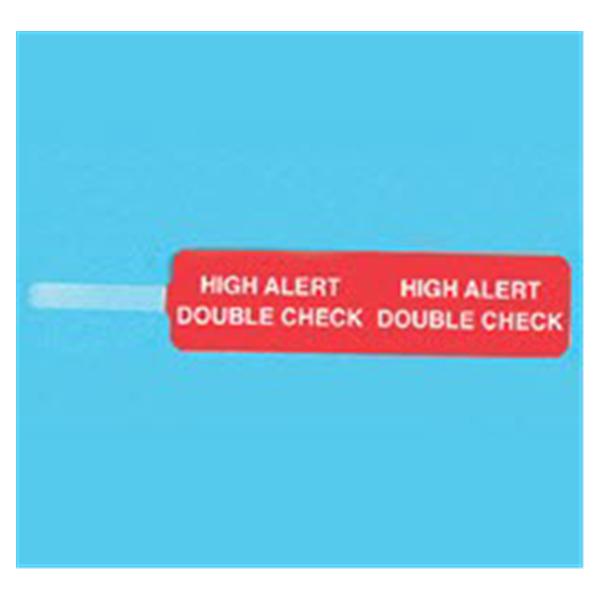 Health Care Logistics Label High Alert Double Check Flag Eng 3-7/8x.75 Adh Red 2000/Bx