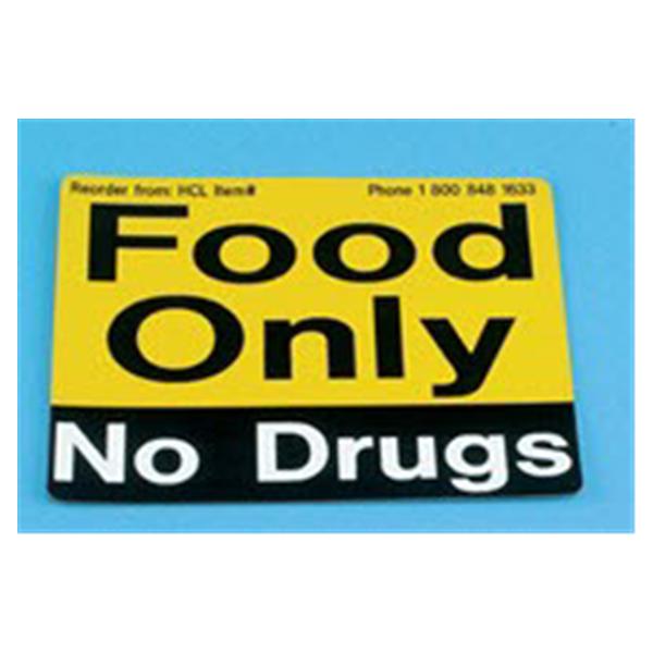 Health Care Logistics Label Food Only No Drugs 3/5/8x3" Ea Ea