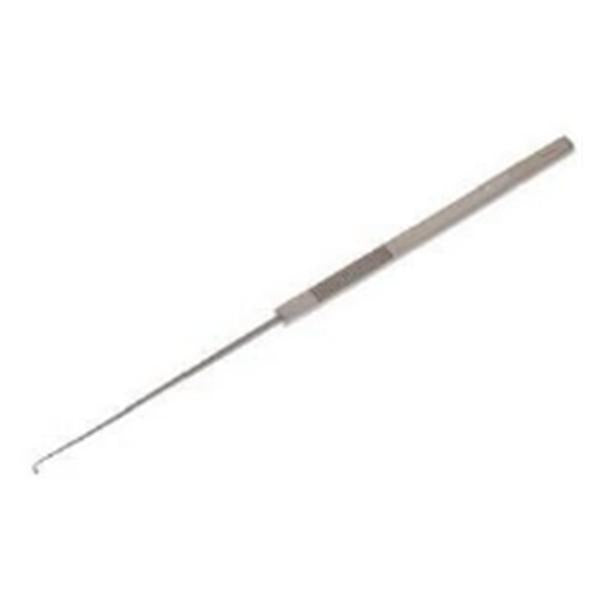 BR Surgical Hook Lillie 6" Angled Right 1mm Ball Tip Flat Handle SS Ea