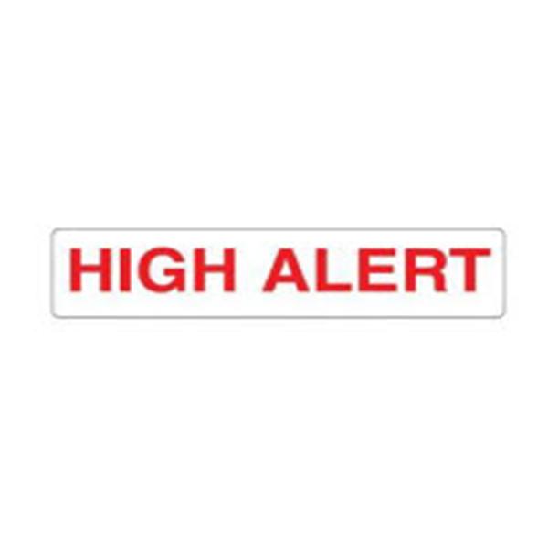 Health Care Logistics Labels High Alert 1-5/8x3/8" Wht/Red 1000/Pk 1000/Pk