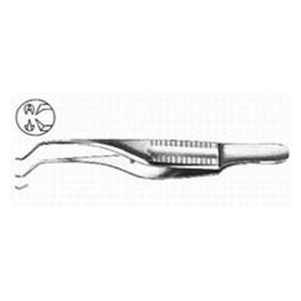 BR Surgical Forcep Troutman-Colibri Iris 2-3/4" 0.12mm Tip 1x2 Teeth SS Ea