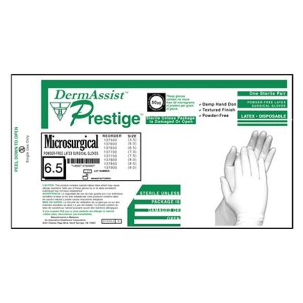 Innovative Healthcare  Gloves Surgical DermAssist Prestige PF Ltx 6.5 Strl Brn 100Pr/Ca