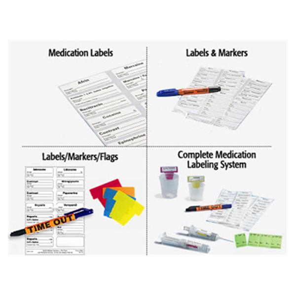 Ansell Sandel Medi Solutions Label System Correct Medication 9/16x1-7/8" White/Black 100/Ca