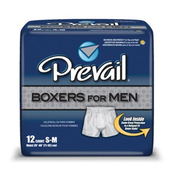 First Quality Products Boxers Prevail Adult M Md 28-40 Max Odr Grd Diamond Print 48/Ca