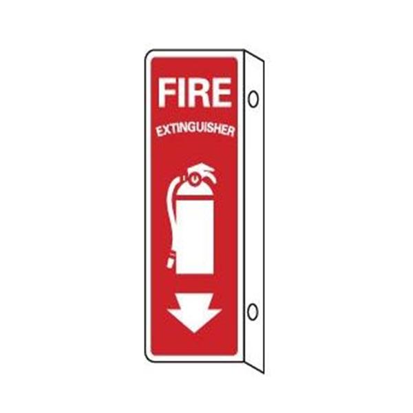 National Marker Sign Fire Extinguisher DblSide 12x4" Ea Ea