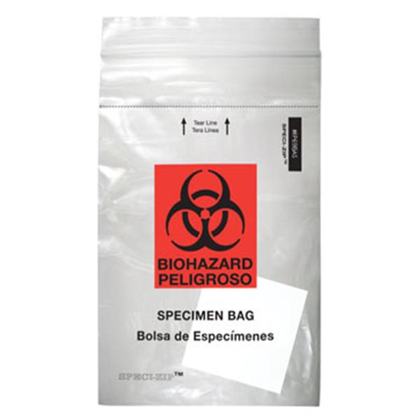 MiniGrip Speci-Zip Biohazard Bag Clr Zp w/ 3-Wl/ Dcmnt Pch 1000/Ca (IP69BAS)