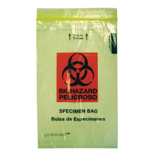 MiniGrip Speci-Zip Biohazard Bag Yellow Zip Closure w/ Bio Lg 1000/Ca