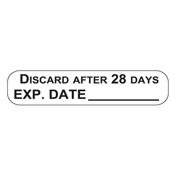 Health Care Logistics Label Discard After 28 Days Eng 1.5x5/8 Adhs White/Black 1000/Pk