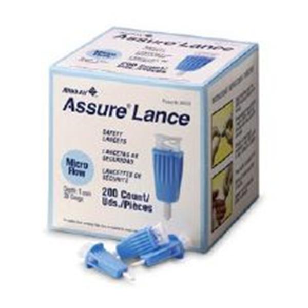 Arkray USA Lancet Assure Lance 28gx1mm Mcr-Flo LtBlu Incision Device 100/Bx