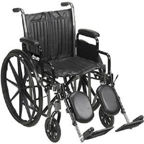 Drive Medical Silver Sport 2 Wheelchair 42" L x 24" W x 36" H with Detachable Full Arm