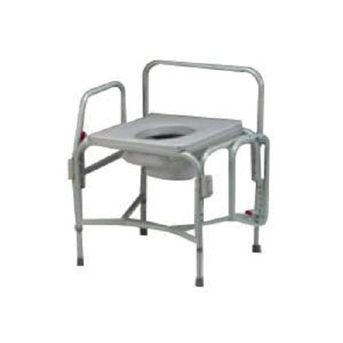 Tubular Fabrications Duty Drop Arm Commode with Elongated Seat