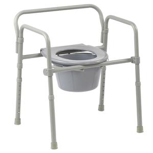 Drive Medical Folding Commode with Competitive Edge Line - Gray