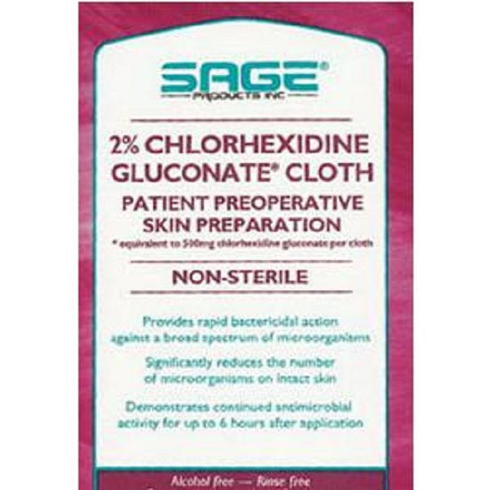 Sage Product 2% Chlorhexidine Gluconate Cloths