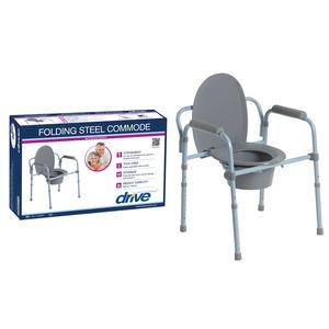 Drive Medical Folding Steel Patient Commode