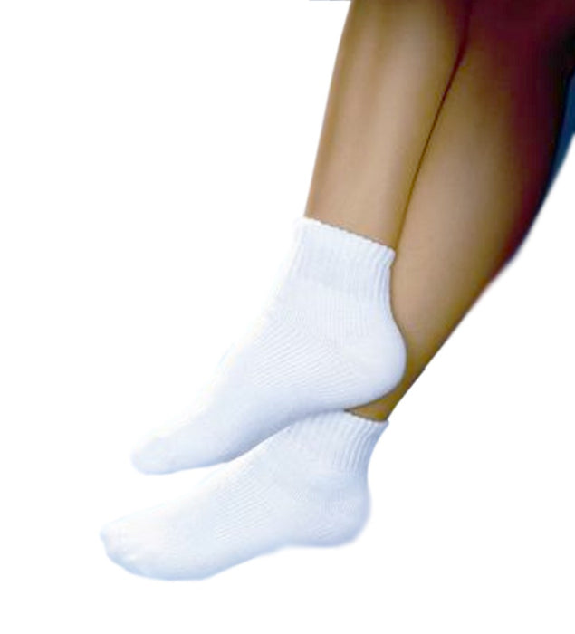 Jobst Sensifoot Unisex Diabetic Mini-Crew Socks - White