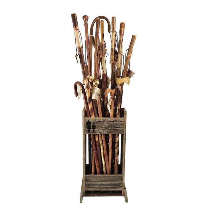 Brazos Walking Sticks Barnwood Display Stand