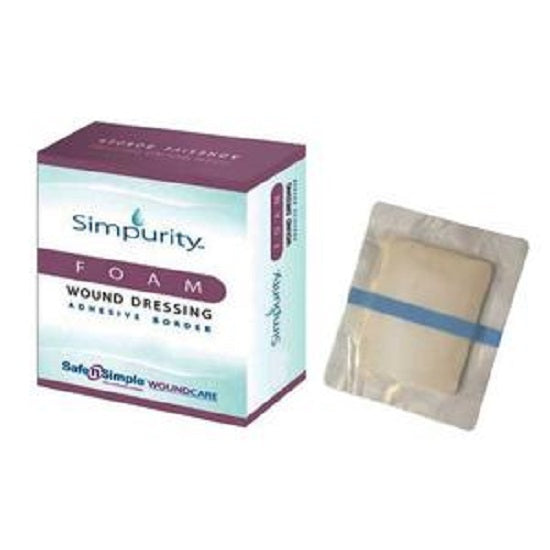 Safe N' Simple Simpurity Foam Wound Dressing, with Adhesive Border