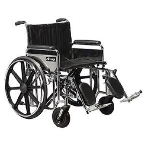 Drive Medical Sentra EC Heavy Duty Wheelchair with Detachable Desk Arms and Elevating Leg Rest