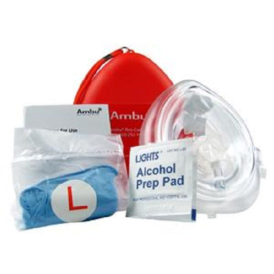 Acme AMBU EMT Grade CPR Mask Kit with Two Nitrile Exam Gloves