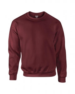 Gildan Activewear Crew Neck Fleece Sweatshirts - 50/50 Blend Fleece Sweatshirt, Maroon, Size L - 12000MARL