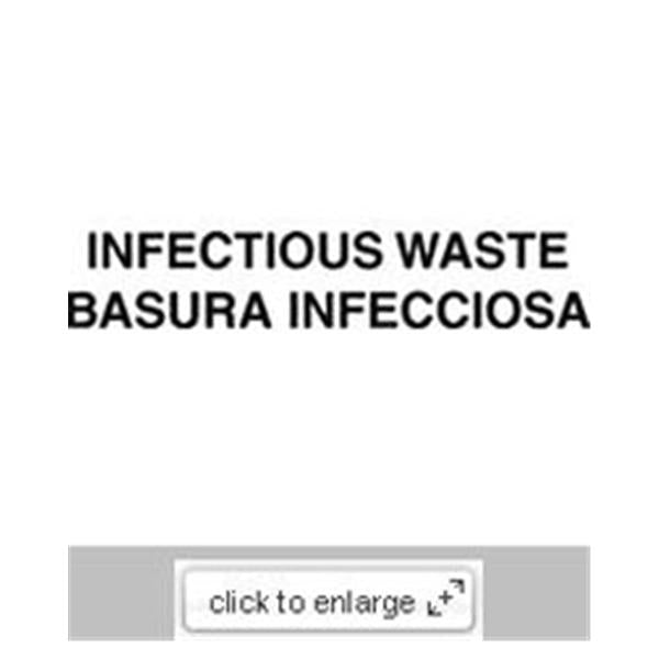 Rubbermaid Label Infectious Waste 10x4" Ea