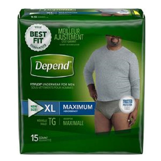 Kimberly Clark Depend Fit-Flex Incontinence Underwear for Men Gray ...