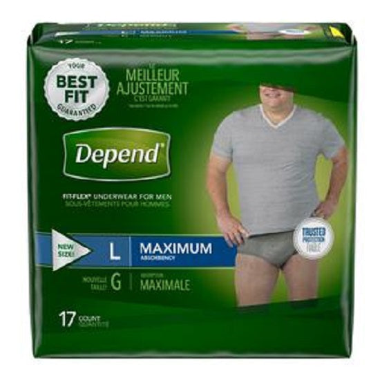 Kimberly Clark Depend FIT-FLEX Incontinence Underwear for Men