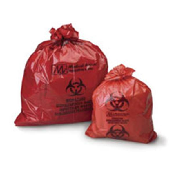 Medegen Medical Products Bag Biohazard 23x23" 7-10gal LLDPE Red/Black 1.2mil Symbol 400/Ca