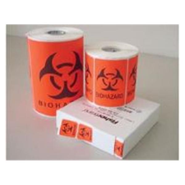 Fisher Scientific  Label Biohazard 1x1 Orange 1000/Pk