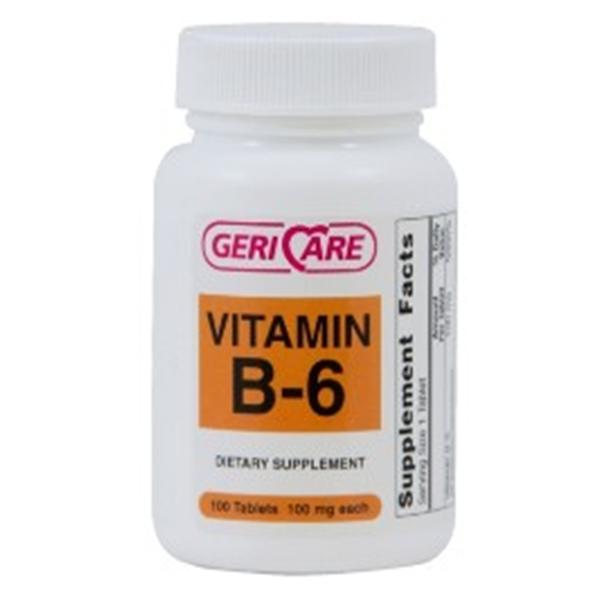 Geri-Care Pharmaceuticals Vitamin B-6 Supplement Tablets 100mg 100/Bt