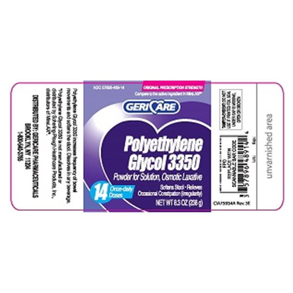 Geri-Care Pharmaceuticals Polyethylene Glycol 3350 Powder Daily Dose 14oz 12/Ca