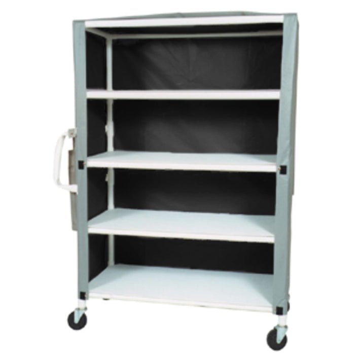 Extra-Deep 4-Shelf Linen Cart with Mesh or Vinyl Cover