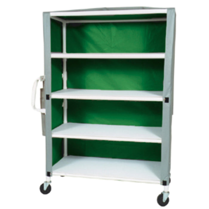 Extra-Deep 4-Shelf Linen Cart with Mesh or Vinyl Cover