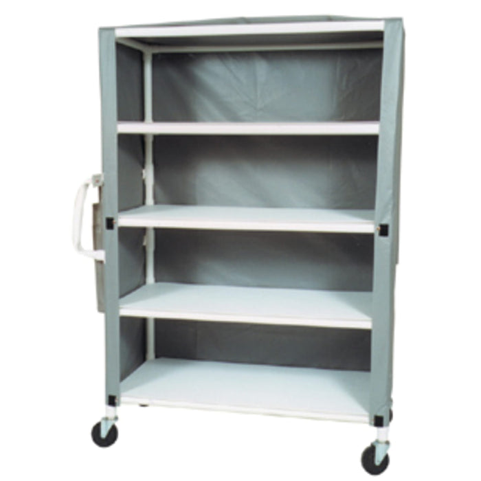 Extra-Deep 4-Shelf Linen Cart with Mesh or Vinyl Cover