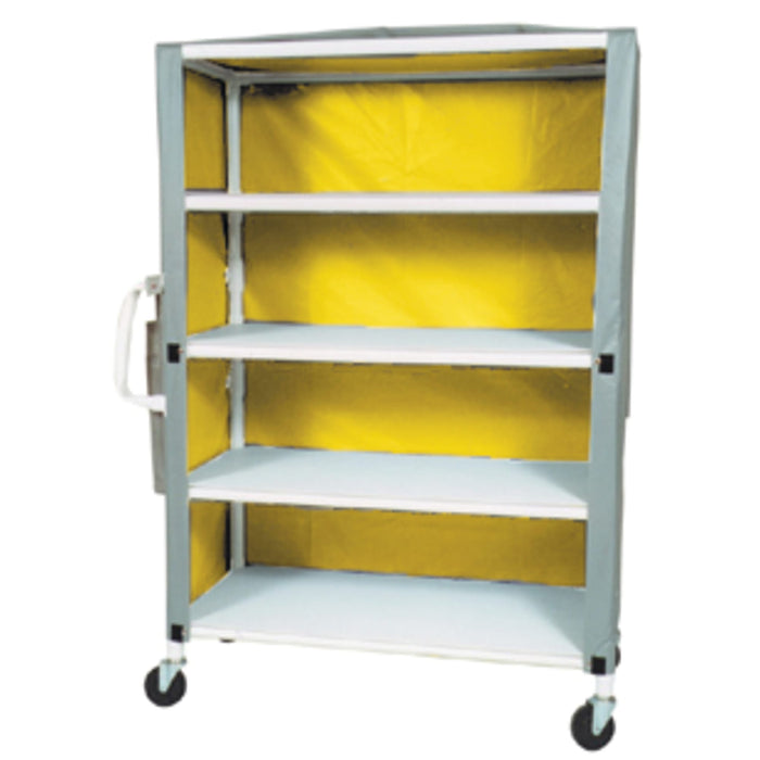 Extra-Deep 4-Shelf Linen Cart with Mesh or Vinyl Cover