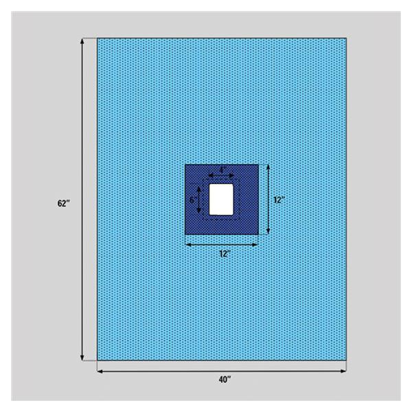 Welmed  Drape Surgical 4x6" Fenestrated 40x62" Sterile Ea, 60 EA/CA (1222-2112)