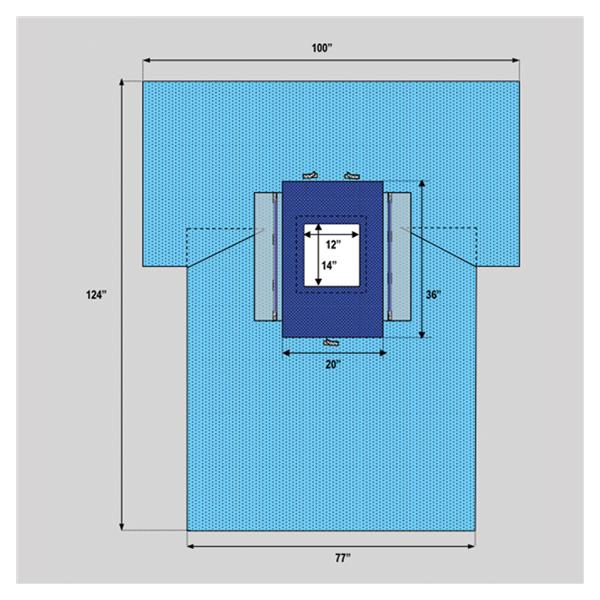 Welmed  Drape Abdominal Laparoscopy 12x13" Fenestrated 1x124" Sterile Ea, 25 EA/CA (1222-2180)