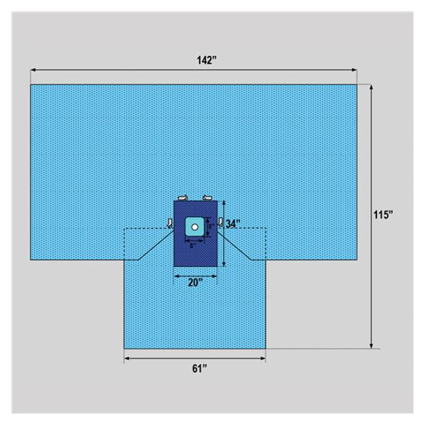 Welmed  Drape Hand hand 1" Fenestrated 142x135" Sterile Ea, 18 EA/CA (1222-8610)