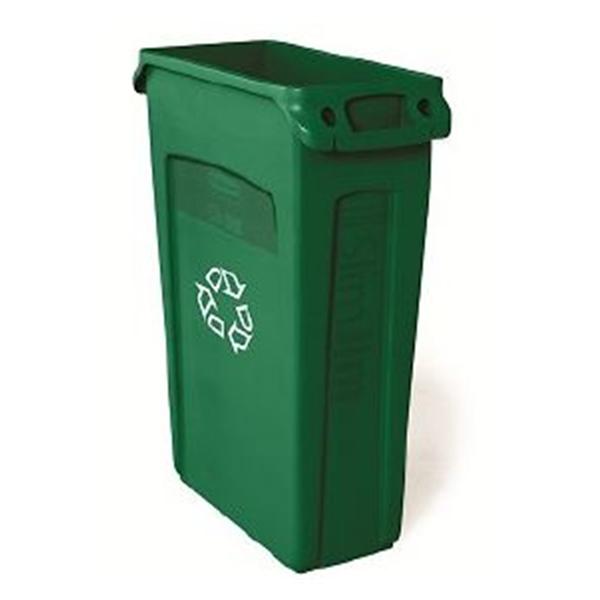 Rubbermaid Container Recycling Slim Jim Plastic 23gal Green 4/Pk