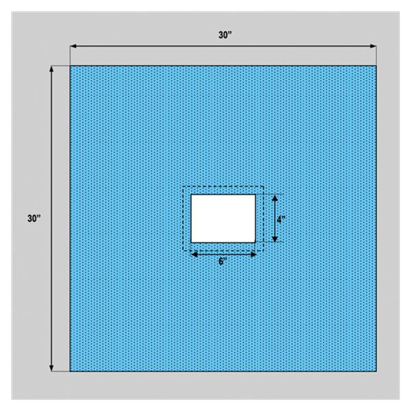 Welmed  Drape Utility 4x6" Fenestrated 30x30" Blue Sterile 200/Ca