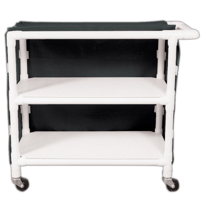 Wide 2-Shelf Linen Cart with Mesh or Vinyl Cover